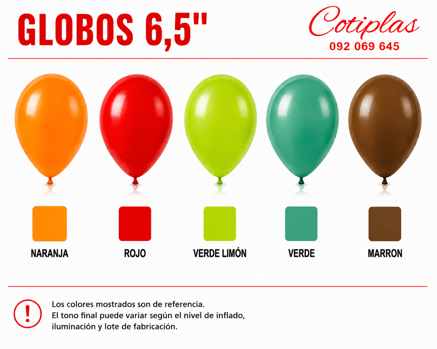 Globos 6.5" x 50 unidades