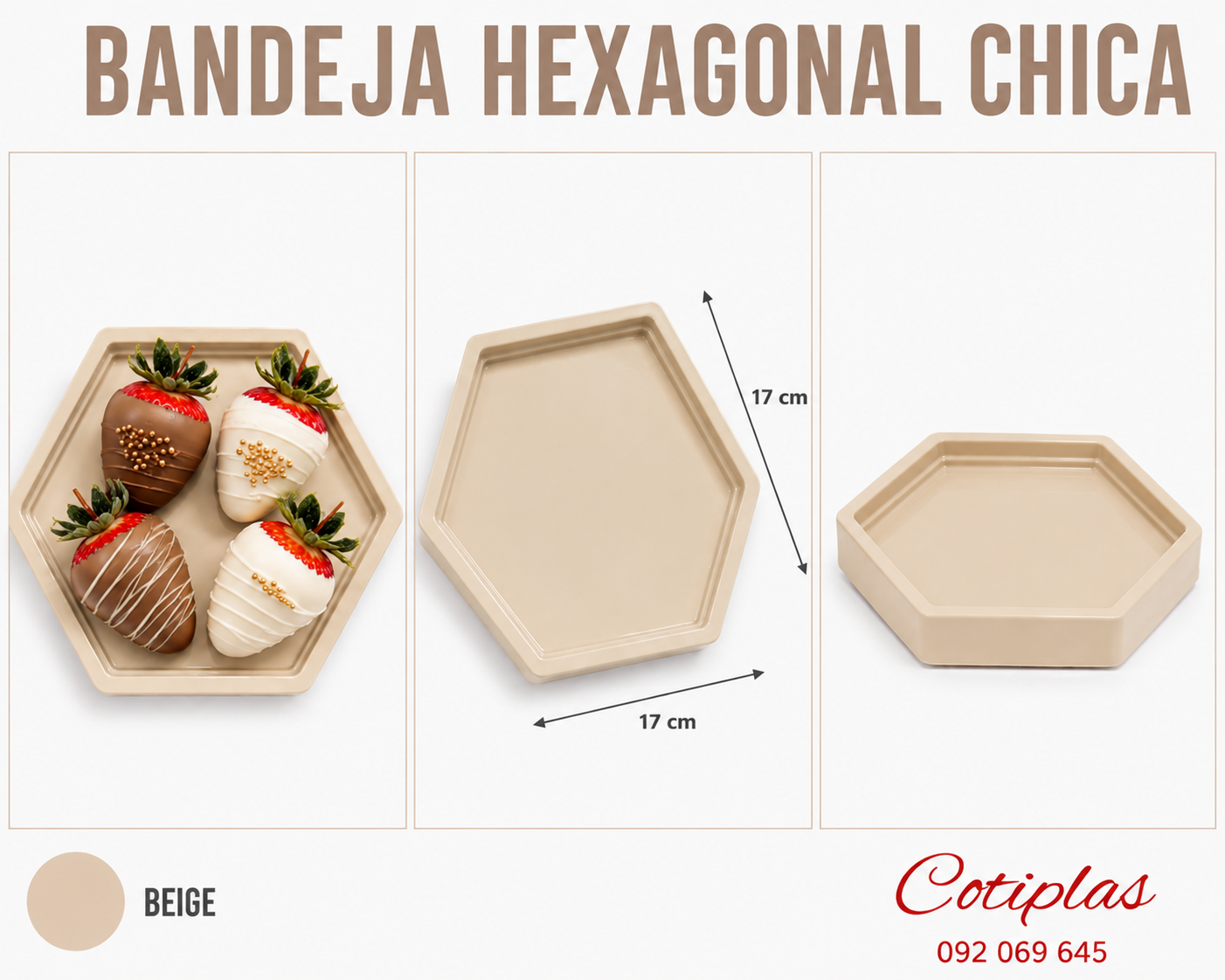 BANDEJA HEXAGONAL CHICA