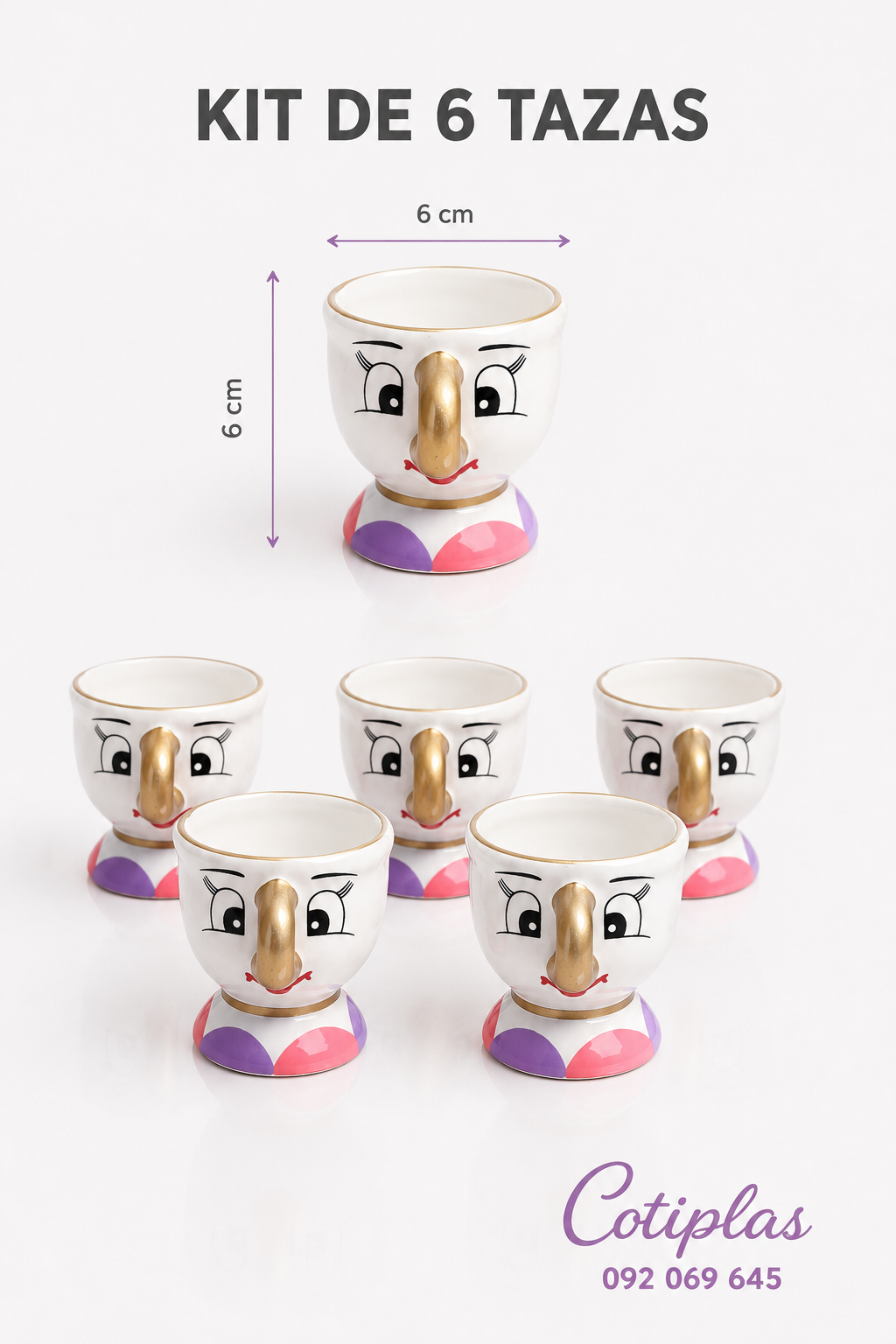 KIT DE 6 TAZAS