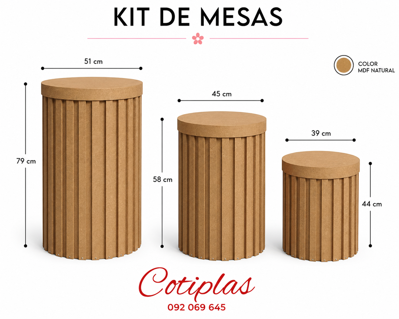KIT DE MESAS C/ RELIEVE