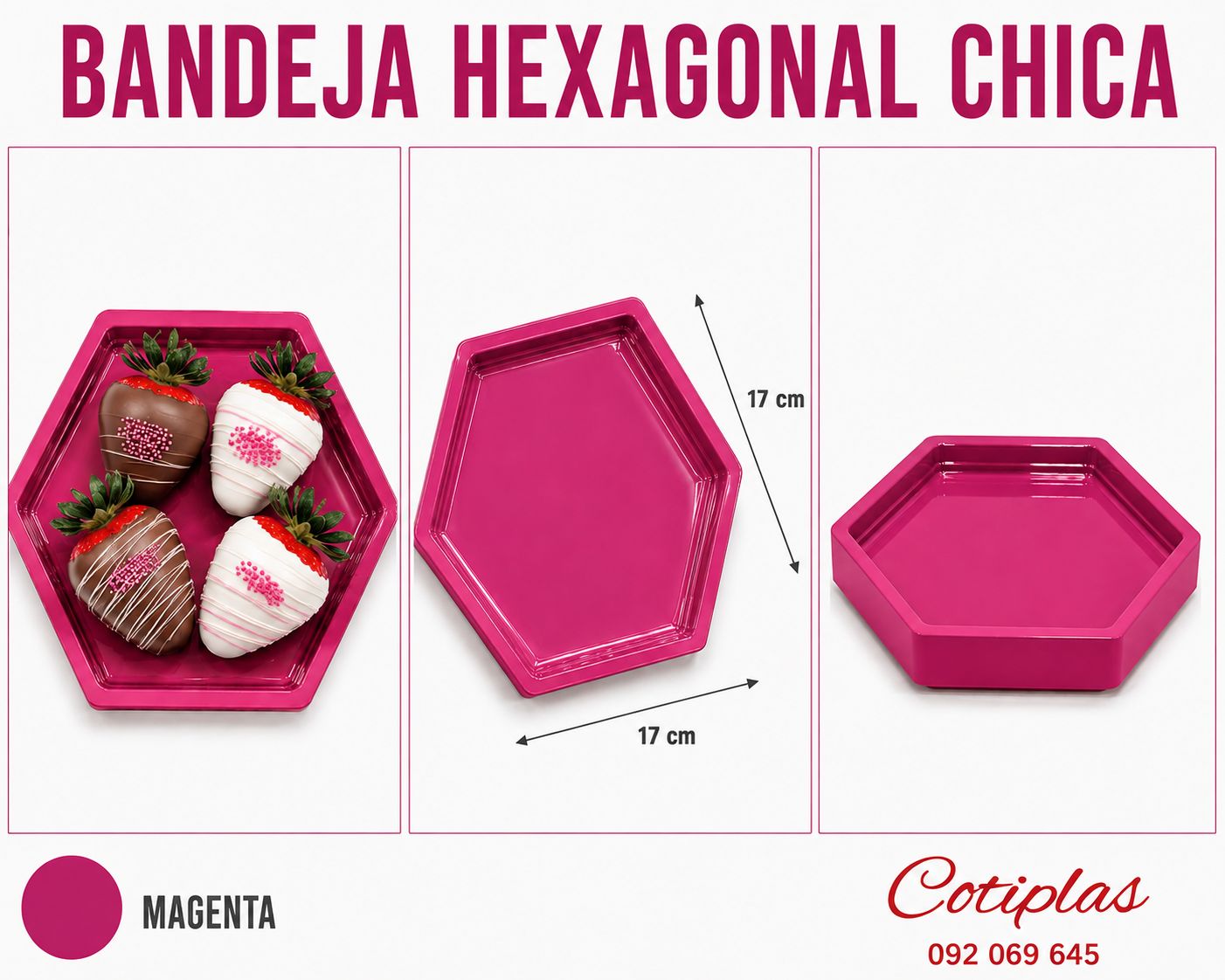 BANDEJA HEXAGONAL CHICA