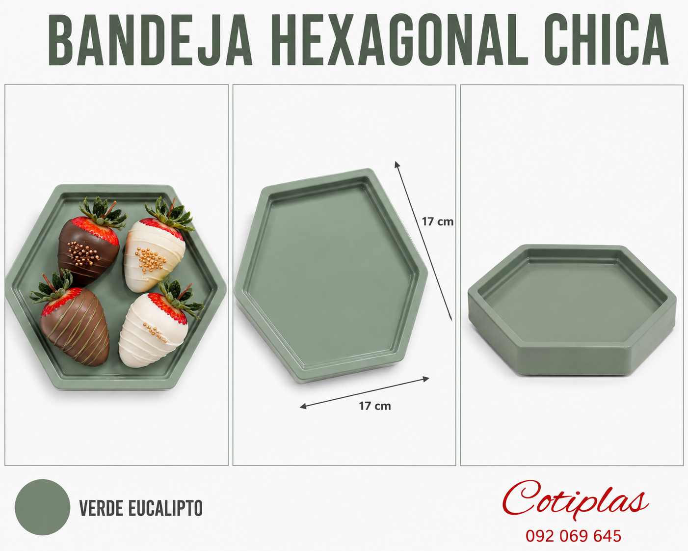 BANDEJA HEXAGONAL CHICA