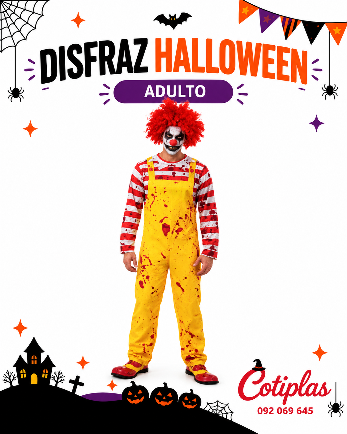DISFRAZ ADULTO PAYASO