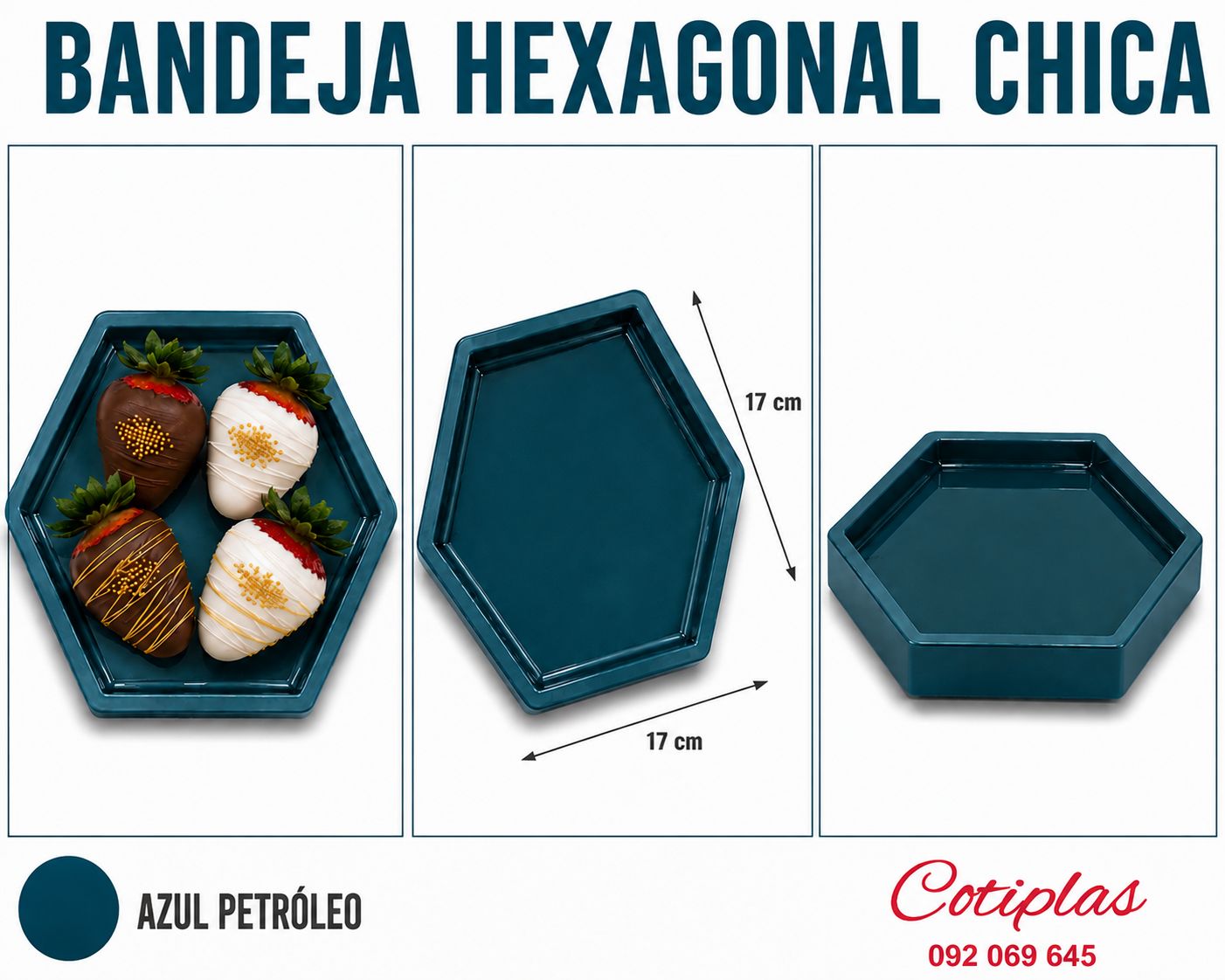 BANDEJA HEXAGONAL CHICA
