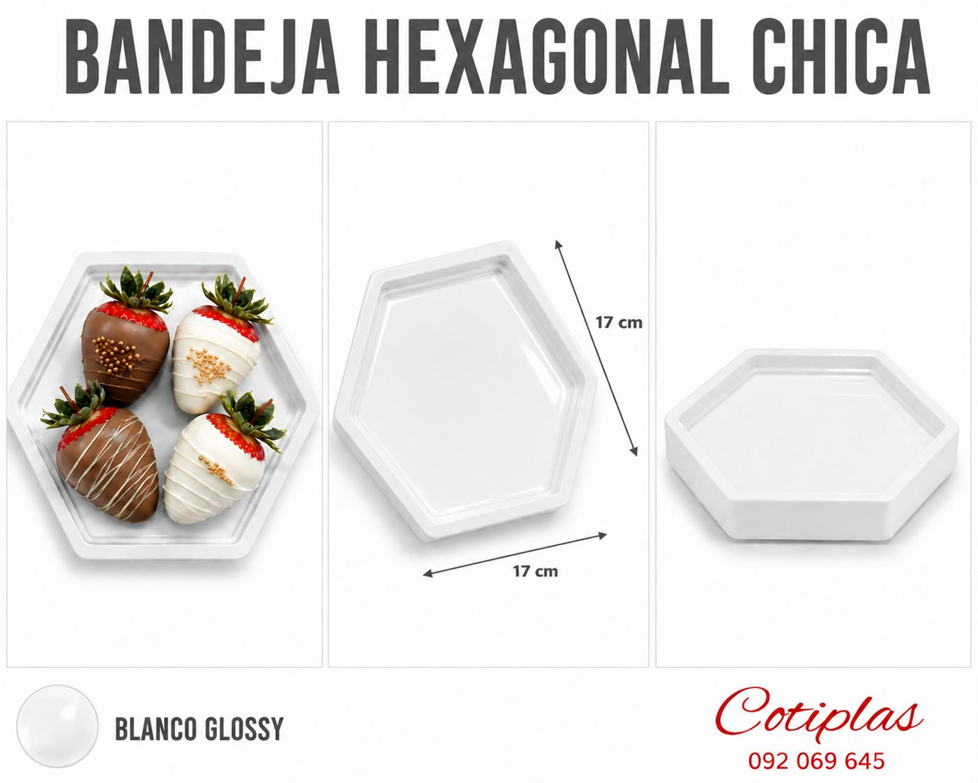 BANDEJA HEXAGONAL CHICA