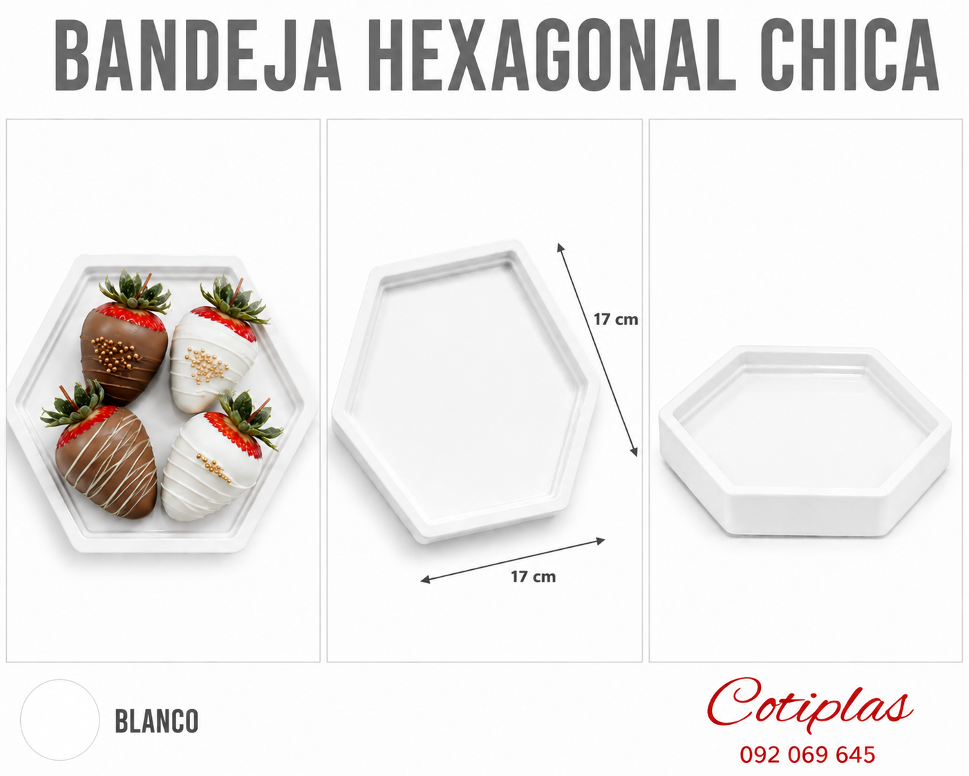 BANDEJA HEXAGONAL CHICA