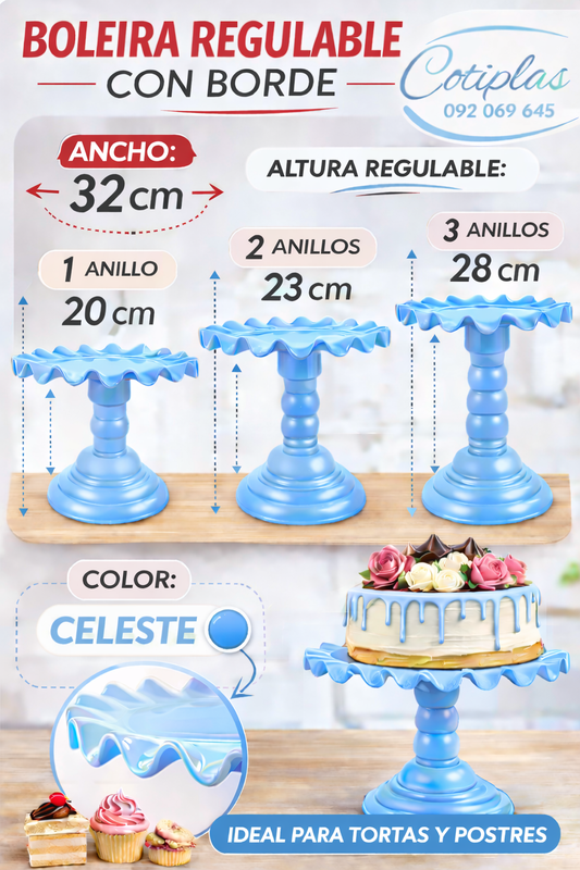SOPORTE REGULABLE CON BORDE