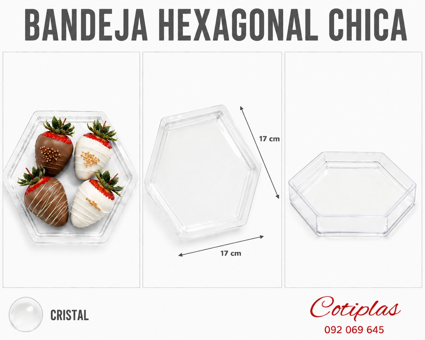 BANDEJA HEXAGONAL CHICA