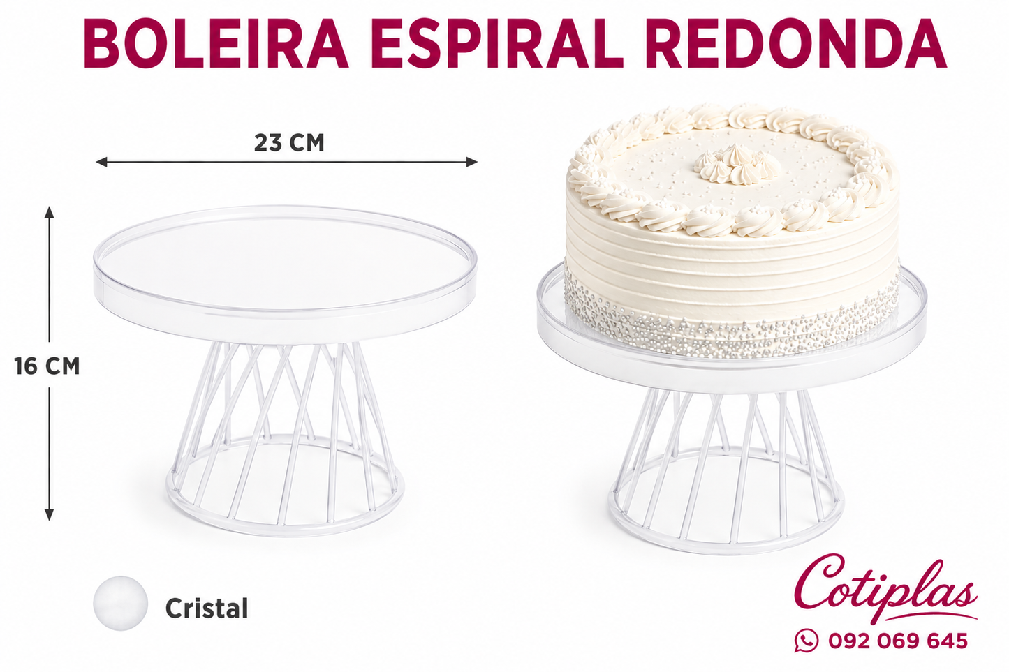 BOLEIRA ESPIRAL REDONDA