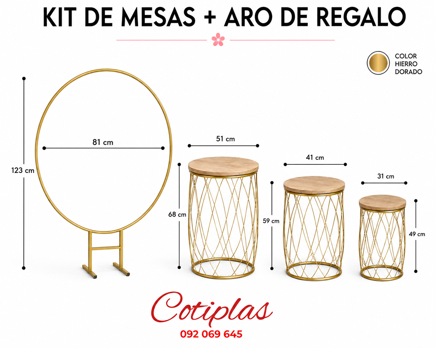 KIT DE MESAS + ARO DE REGALO