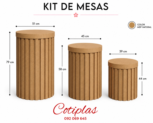 KIT DE MESAS C/ RELIEVE