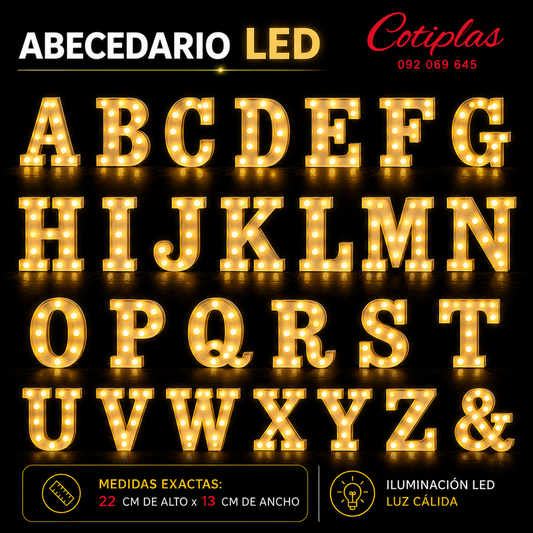 Letra LED - Luz Cálida 22cm