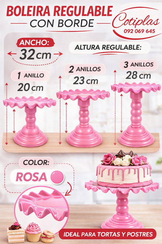 SOPORTE REGULABLE CON BORDE