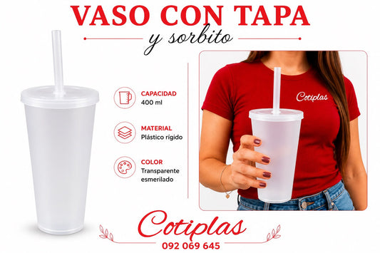 VASO TRANSPARENTE ESMERILADO