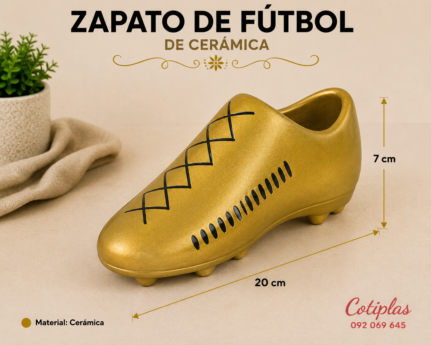 ZAPATO DE FÚTBOL DE CERÁMICA