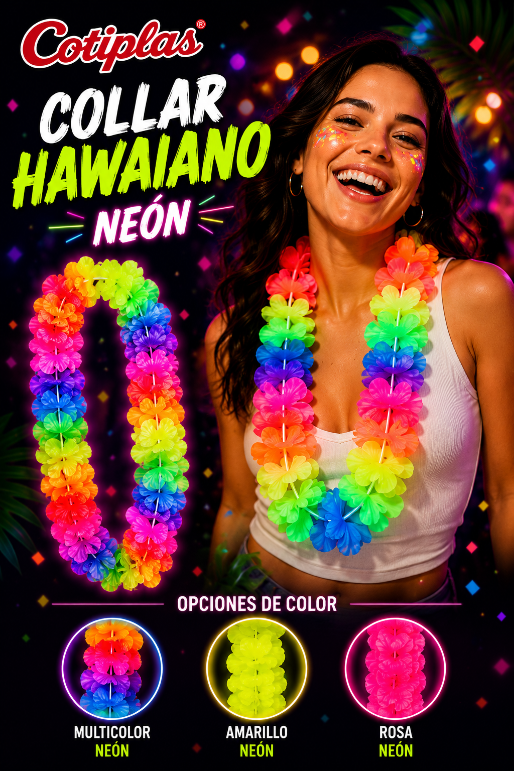 COLLAR HAWAIANO NEÓN