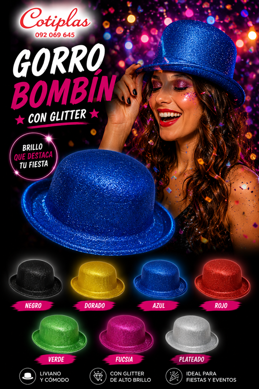 GORRO BOMBIN CON GLITTER